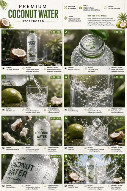 Coconut Water Product Storyboard