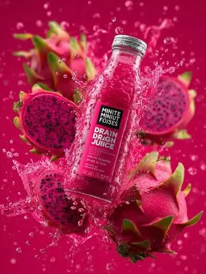 Explosive Dragon Fruit Juice Photography