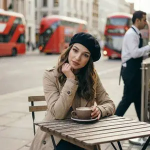 Candid London Cafe Morning Portrait (JSON)