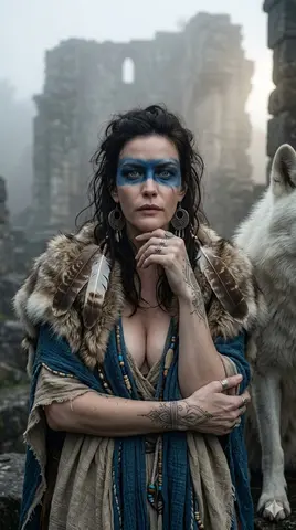 Dark Fantasy Wolf Queen Portrait