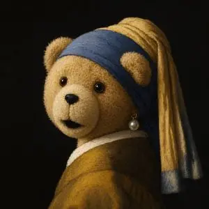 Teddy Bear with a Pearl Earring