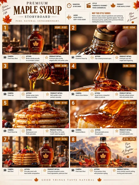 Comic / Storyboard - Maple Syrup Commercial Storyboard