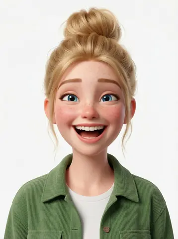 head-and-shoulders Pixar-style 3D avatar of an edgy person based