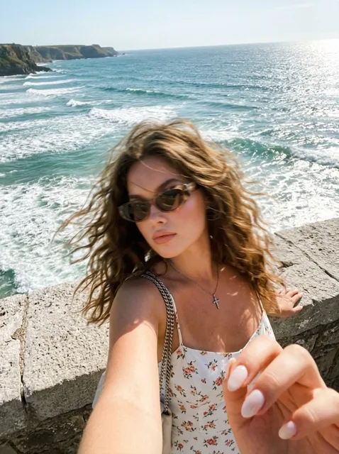 Dreamlike Seaside Memory Selfie