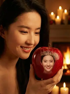 Cinematic Close-up of a Woman Holding a Magical Apple