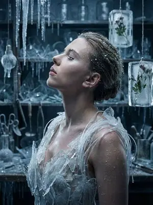 Cinematic Surreal Portrait: Crystallized Melancholy