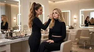 Ana de Armas Makeup Session Portrait Prompt