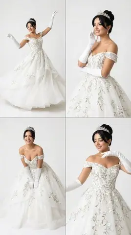 White Ballroom Dance Editorial Grid (2x2)