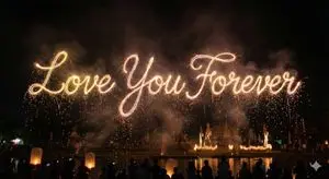 Glowing Text Fireworks