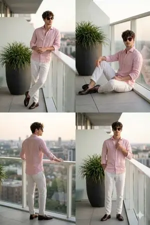 Cinematic Portrait of a Man on a Luxury Balcony