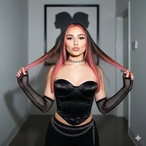 Y2K Influencer Flash Photography Portrait