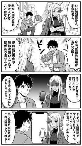 Nano Banana Comic Prompt: Elf and Human Love Comedy