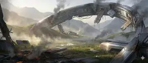 Crashed Orbital Ring Segment Concept Art