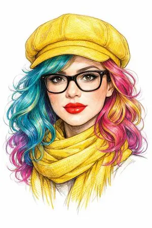 Digital Line Art Portrait Illustration