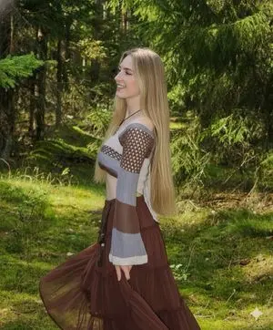 Boho Editorial Portrait in Pine Forest