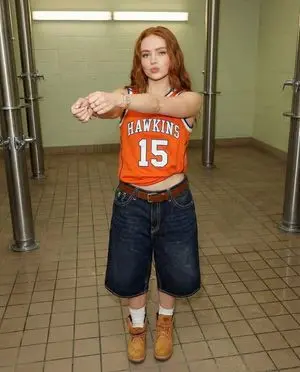 Y2K Streetwear Portrait of Sadie Sink in a Locker Room