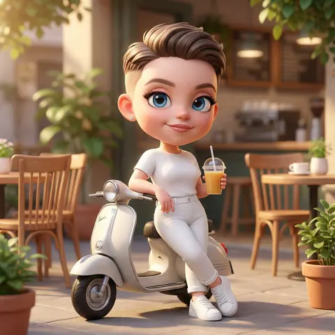 A cute 3D chibi-style character of the uploaded image