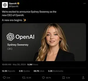 Fake CEO Announcement Post Screenshot