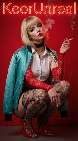 Edgy Fashion Portrait of a Smoking Celebrity