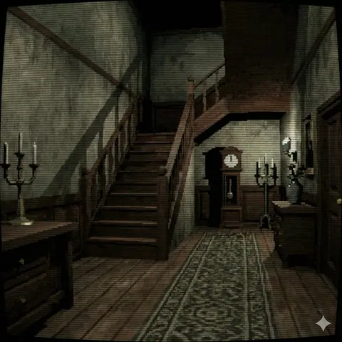 PS1 Style Low-Poly Mansion Interior