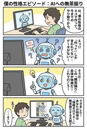 4-panel manga based on past interactions