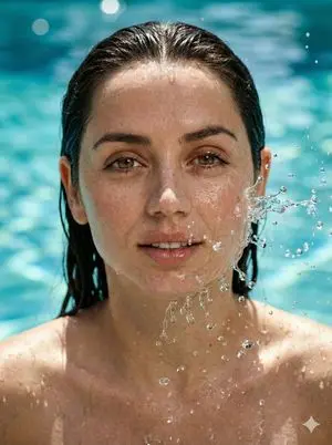 High-Speed Wet Portrait with Caustic Lighting (Sydney Sweeney)