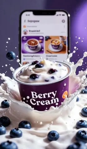 Ultra-Realistic Blueberry Yogurt Splash Commercial