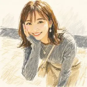 Cute Oil Pastel Woman Portrait