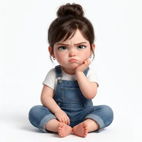 super cute, hyper-realistic 3D render of a toddler girl