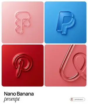 3D embossed brand logo on monochrome background