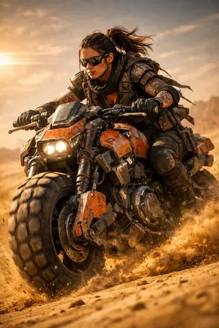 Use the uploaded picture to create a cinematic sci-fi