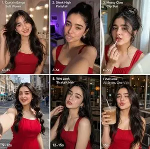 Six-Panel Hairstyle Storyboard