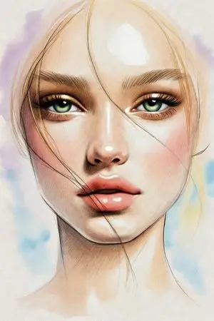 Minimalist Pencil Sketch Portrait