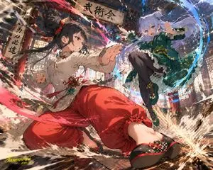Anime Martial Arts Battle Illustration