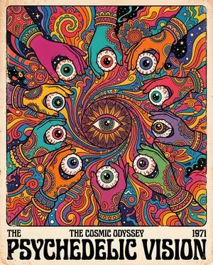 70s Psychedelic Hand Illustration