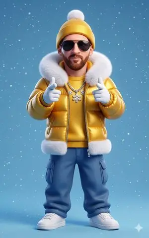 Stylized 3D Cartoon Man in Streetwear
