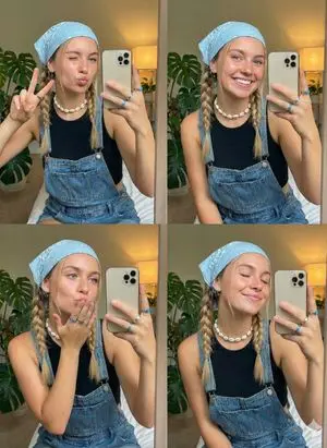Playful Selfie Portrait with Multiple Poses