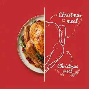 Culinary Poster with Split Photo/Illustration Design