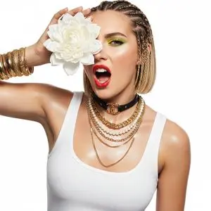 Dramatic High-Fashion Portrait with Flower JSON