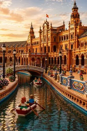 LEGO Plaza de España at Sunset