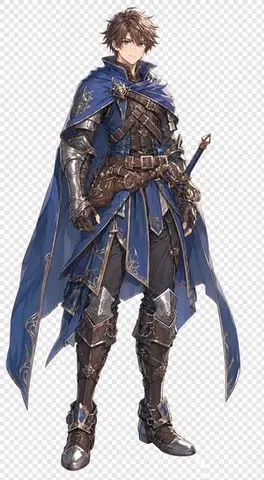 Blue Fantasy Knight Character