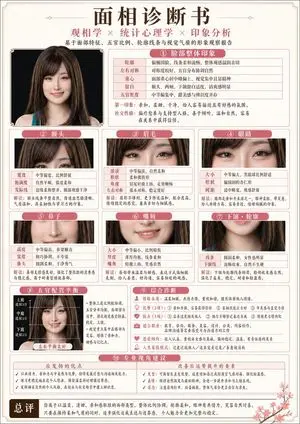 Japanese-Style Facial Analysis Diagnostic Poster