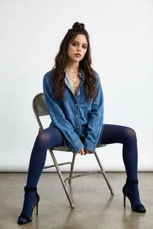 High-Fashion Denim Photoshoot with Ultra-Long Hair