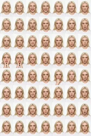 48-Panel Studio Expression Contact Sheet Prompt