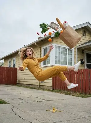 Surreal Frozen Action Falling Woman Prompt