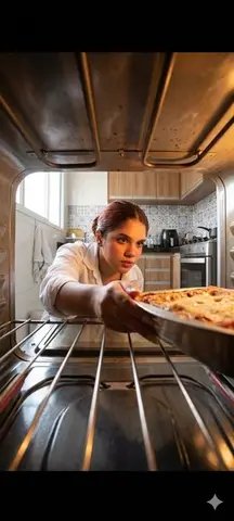 Interior Oven View Cooking Scene