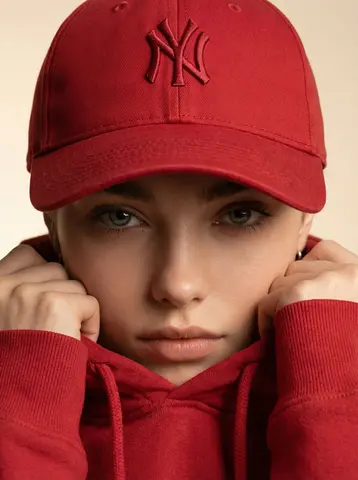 Ultra-realistic fashion beauty crop of a female model wearing