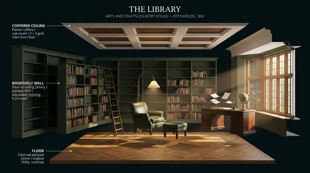 [ROOM TYPE] pulled apart in 3D, every surface and
