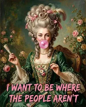 18th Century Woman Blowing Bubblegum
