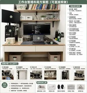 Desk Organization Layout Infographic